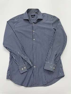 Hugo Boss Herren Hemd blau gestreift Slim Fit 42 Button-Down Kragen gebraucht - Bild 1 von 4