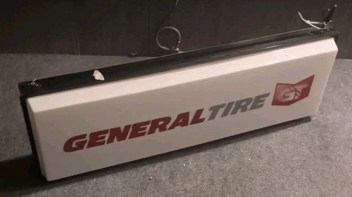Vintage General Tire Sign 2 Sided Light Up 36"X12"Dealer *Working*Mint