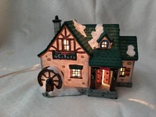 Vintage Dickens Lighted Home Porcelain Christmas Village House Mill Workshop 