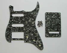 Black Pearl ST Style HSS Guitar Pickguard,Back Plate,Screws fits Strat  