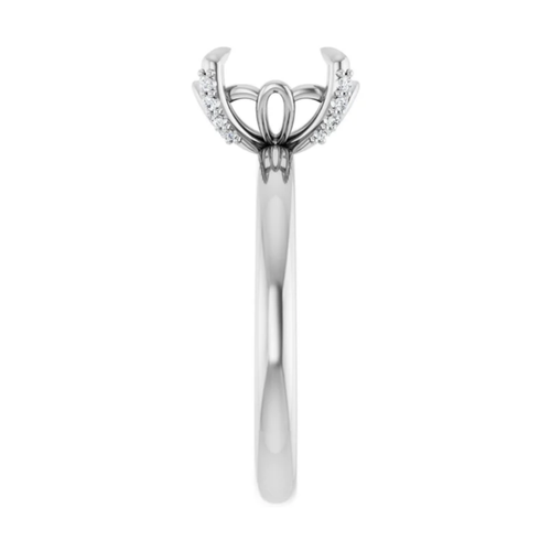Fede nuziale donna diamante naturale taglio ovale incastonata 10x8 mm oro bianco massiccio 14 carati - Foto 5 di 7
