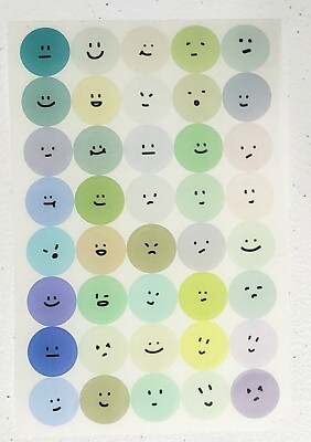 1 cute emoji pastel round washi wall stickers journal diary korean japan kawaii ebay