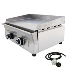 Commercial Home Gas Grill Griddle Camp Countertop Flat Top Grill BBQ LPG 2800Pa