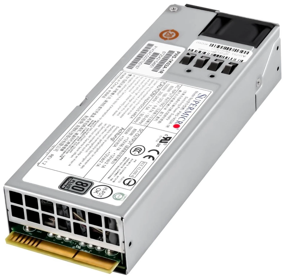 NETZTEILE SUPERMICRO PWS-1K02A-1R 800WATT  1000WATT 1U 80 PLUS Titanium HOT-SWAP - Bild 2 von 3