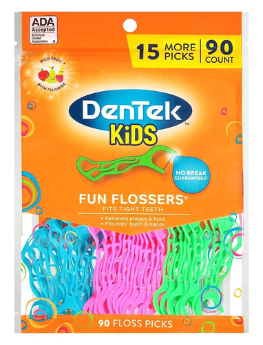 Kids Fun Flossers, Floss Picks, Removes Food & Plaque, 90 Count - Picture 11 of 12