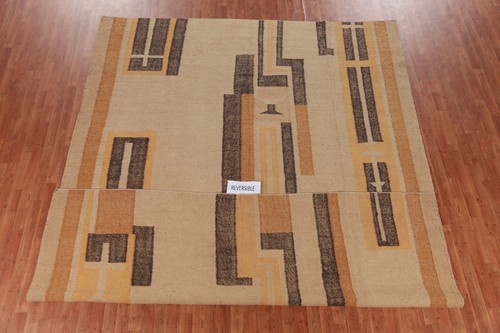 Geometric Reversible Kelim Kilim Rugs Flatweave Tribal Turkish Carpet 9x12 ft - Picture 13 of 13