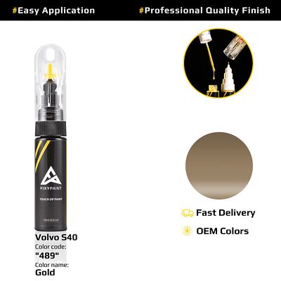 Touch up Paint for Volvo S40 Code: 489 Gold OEM Exact Color Match