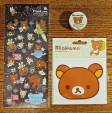 Lot of Rilakkuma: Sticker Sheet Decal Masking Washi Tape Relaxing Bear Space