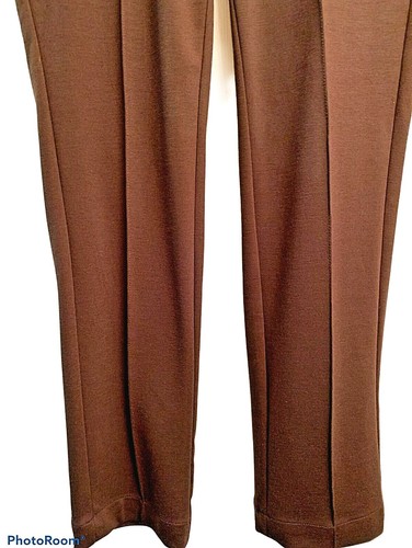 Rafaella New Hi Rise Pull-On Size 12 Straight Hip Brown Poly Blend Zipper Accent - Picture 4 of 12