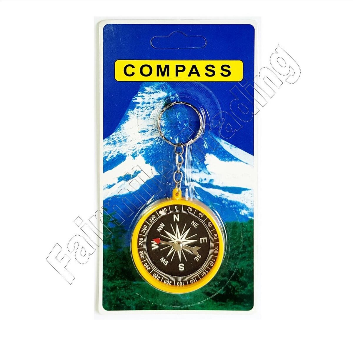 Novelty Colour Compass Keyring Keychain Map Walking Camping Travel