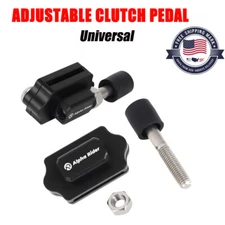 Universal Adjustable Race Clutch Pedal Petal Stopper Plate Bracket Crank Black