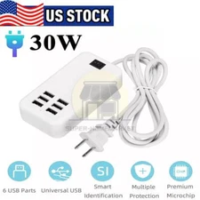 6 Port USB Hub Fast Wall Charger Station Multi-Function Desktop AC Power Adapter