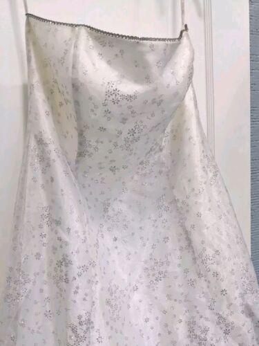 Y2K Zum Zum trägerloses Brautkleid 9 glitzernde ditsy Blumen Brautkleid Vintage USA - Bild 9 von 18