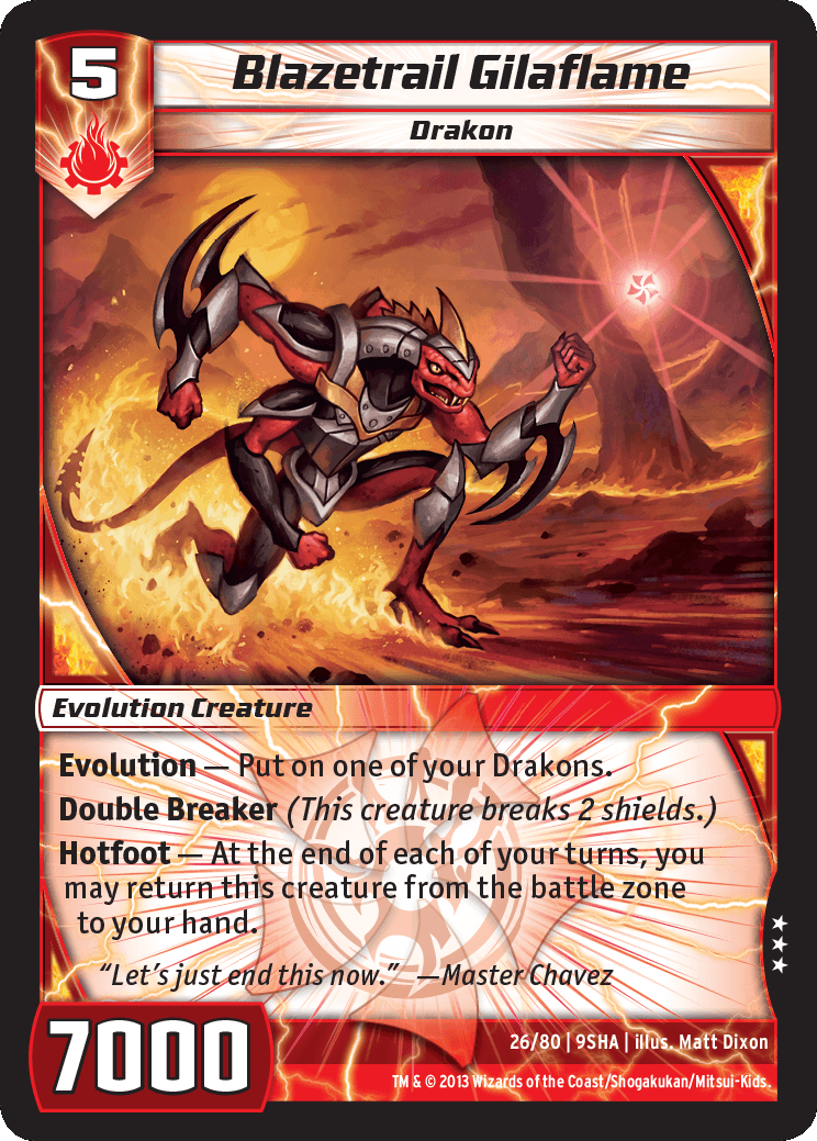 Kaijudo X3 BLAZETRAIL GILAFLAME Rare #26/80 9SHA (Playset