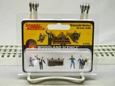 WOODLAND SCENICS GRAVESIDE SERVICE FIGURES HO SCALE headstone casket WDS1868 NEW