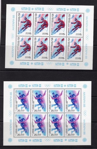 RUSIA AÑO 1988,SC 5627A-31A,MI 5788A-92A MINI HOJAS,MNH, JUEGOS CALGARY RÁPIDOS - Imagen 3 de 6