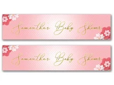 2 x Personalised Baby Shower new born Party Banners - Any Name, Age and