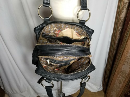 Bulga Black Leather Dual Strap and Compartment Purse - Picture 5 of 9