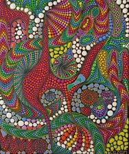 Sacred Geometry Abstract Psychedelic Print on Canvas Ayahuasca Vision Art 20*24