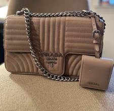 Prada Chain Flap Shoulder Bag Diagramme Quilted Leather - Authentic