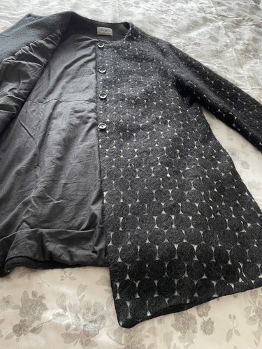 OSKA Swing Coat Jacquard Mohair/Alpaca/Wool Blend Black Dots, 4, UK 14-16 - Picture 11 of 15