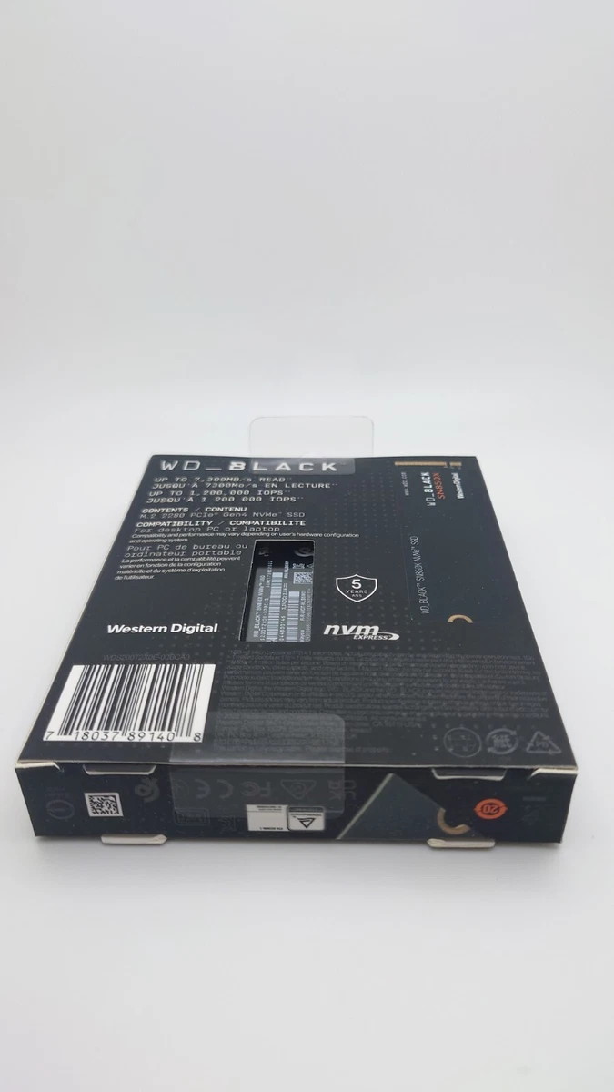 Western Digital WD_BLACK SN850X 2TB NVMe Internal SSD (WDS200T2X0E)