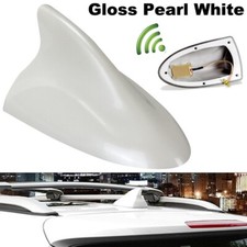 Glanz Perlweiß Auto Autoantenne Haifischflosse Shark Fin AM/FM Radio Empfang Set