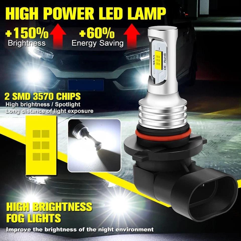 2X H7 H4 H11 H8 9005 9006 H10 880 881 2SMD 3570 LED Car Fog Driving Light Bulbs  - Image 2 of 4