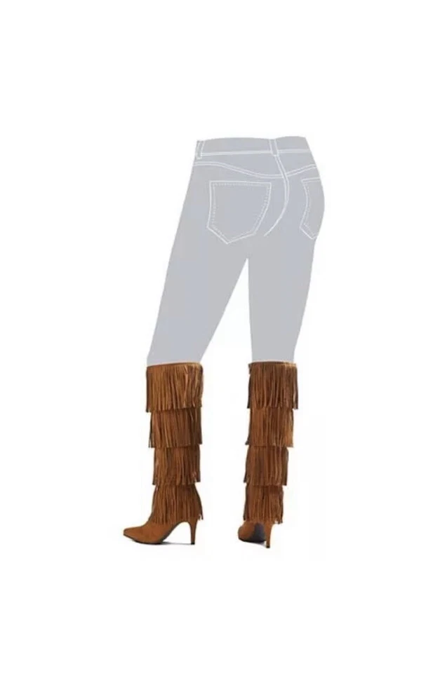 ¡NUEVO! Botas altas con flecos Plume by Faryl Robin Tonya para mujer - coñac (marrón/bronceado) Foto 2 de 2