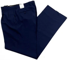 NEW MENS 36x35 FLYING CROSS 10600 100% POLYESTER PANTS UNHEMMED NAVY
