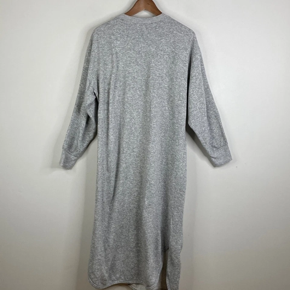 Vintage Nightgown Womens Medium Large Gray Fleece Kitten Cat Cozy Sweatshirt - Изображение 2 из 4