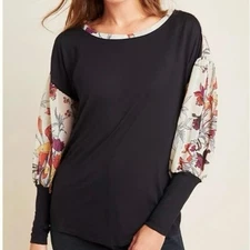 Womens Anthropologie TINY Raye Printed Top Floral Size M EUC! 