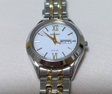 Seiko Solar White Silver Gold Lady`s 83-B75 NEW