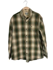 Carhartt Bellevue Long Sleeve Plaid Shirt Mens Large Relaxed Green 100% Cotton
