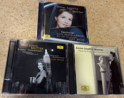 Lot Of 3 Anne-Sophie Mutter CDs Violin - Beethoven - Brahms Schumann - VG++ C51