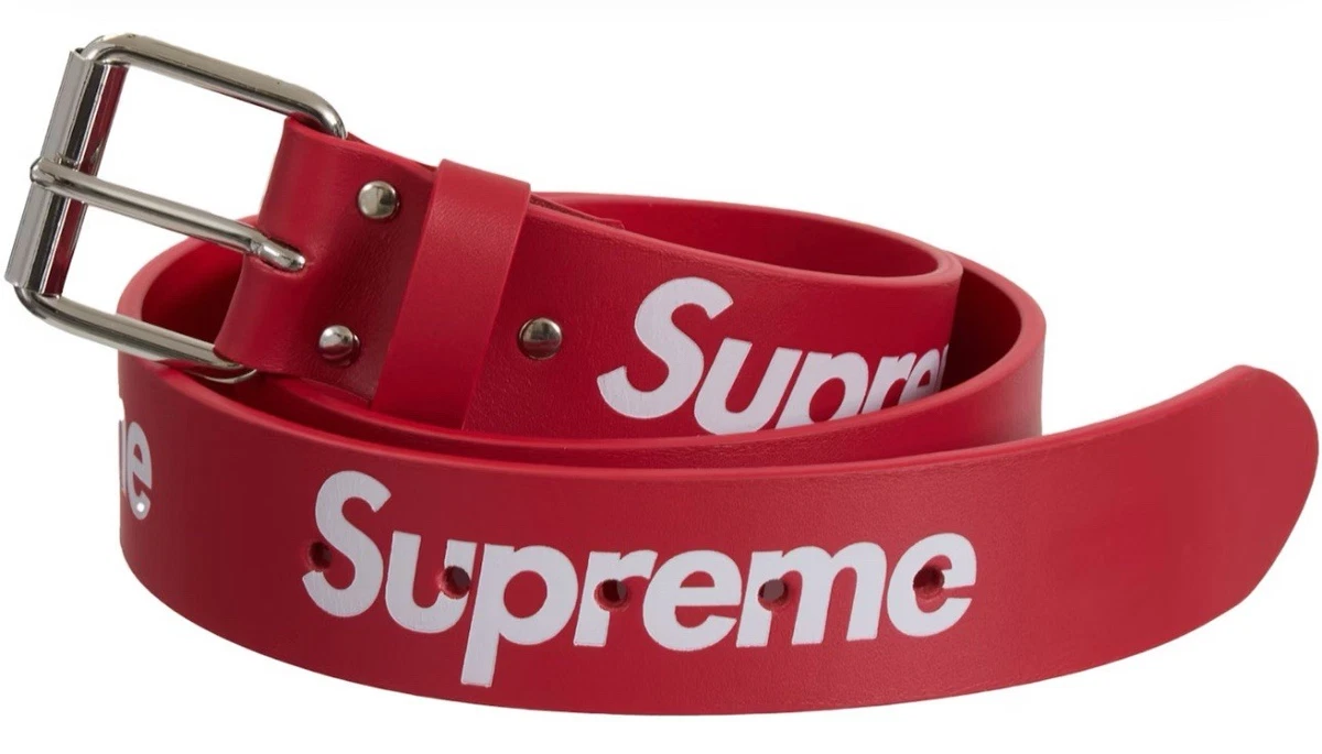小物 Supreme Repeat Leather Belt RED M Supreme Repeat Leather Belt Red Size M New With Box | eBay