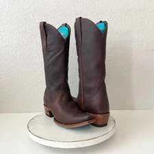 Lane EMMA JANE Womens Cowboy Boots 9 Cognac Brown Leather Western Cowgirl Tall