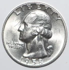 1958 D Washington Quarter CHOICE BRILLIANT UNCIRCULATED (I240)