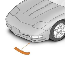 Left Front Air Dam Spoiler For 1997-04 C5 Corvette Conv Coupe Hback- Black