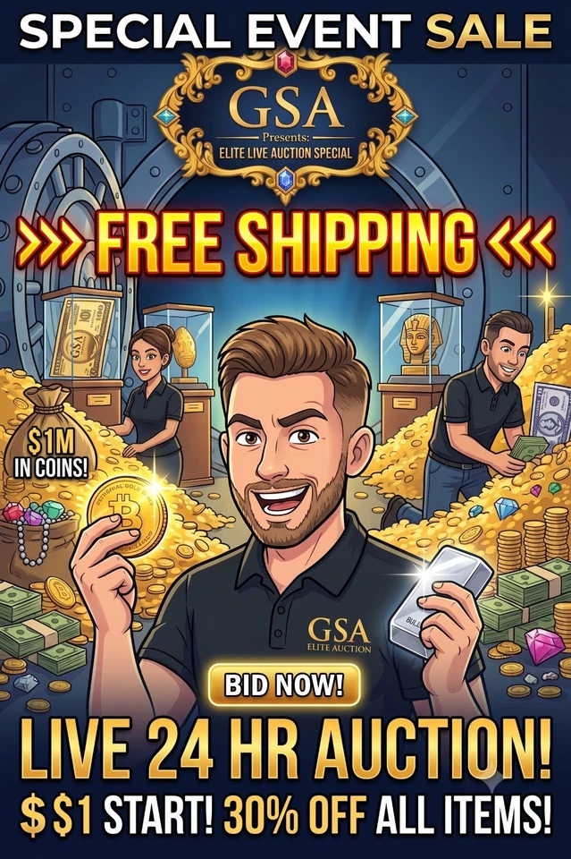 $1 Starts 24K Gold Vault:  Special Gold Death Rare Coins w/ Christian 48HOD