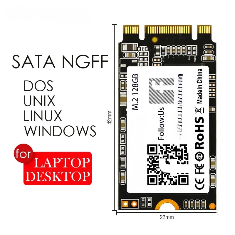 NEW SATA NGFF M2 SSD 128GB M.2 NGFF 2242 256GB 512GB HD SATA3 SSD NGFF 2280 1TB  - Image 2 of 4