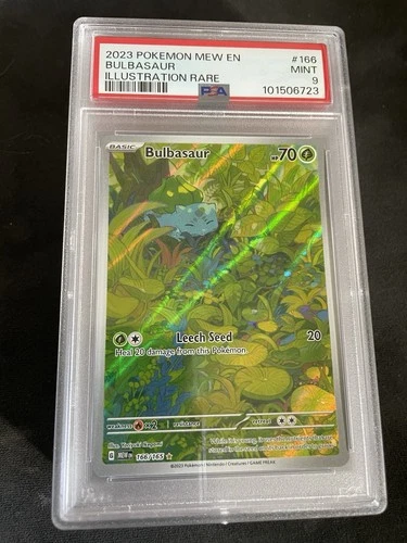 Pokémon TCG Bulbasaur Scarlet Violet 151 Illustration Rare 166/165 PSA 9 Mint