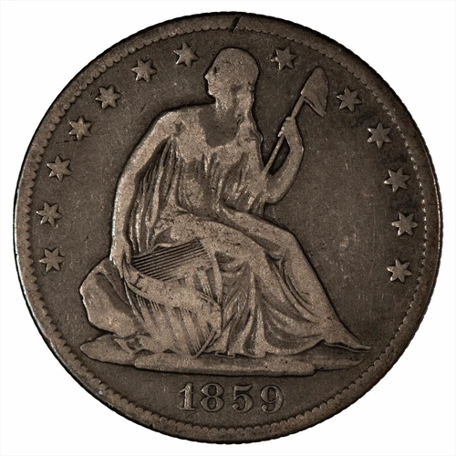 1859O Seated Liberty Half Dollar 50C Raw