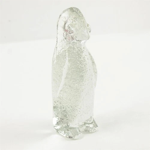 Blenko Don Shepard Clear Glass Penguin Figurine Paperweight Mid-Century
