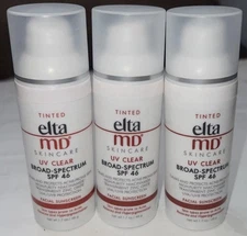 Elta MD Lot of 3 Bottles Broad-Spectrum Tinted SPF 46 Sunscreen 1.7 oz