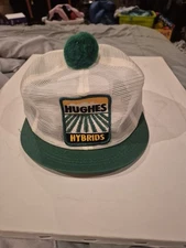 Hughes Hybrids Golf Style Hat With Pom Pom  Vintage K Brand 