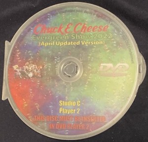 CEC Chuck E. Cheese Evergreen Show 2022 (April) Studio C Player 2 DVD