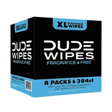 Dude Wipes XL 8 Pack 384 Count Flushable Unscented Adult Wet Wipes FREE SHIPPING