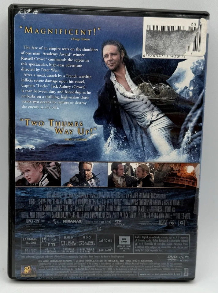 Master and Commander The Far Side of the World DVD Full-Screen Russell Crowe - Image 2 of 3