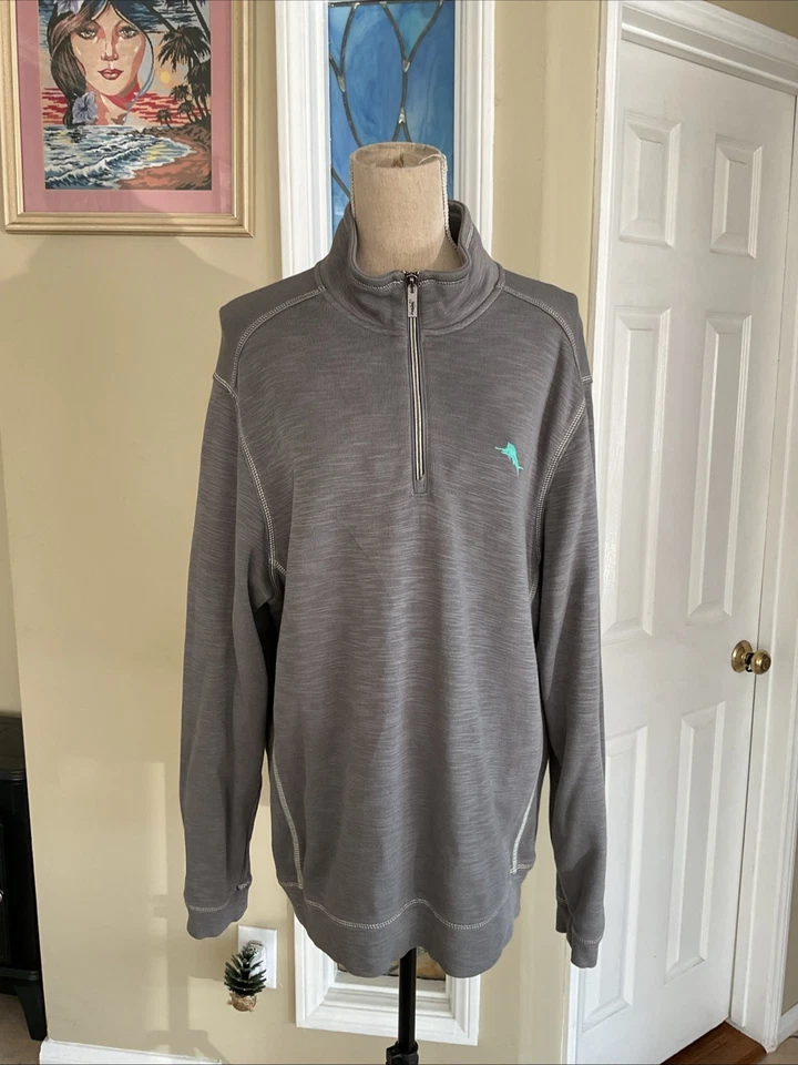 Tommy Bahama Men's Montego Beach Half Zip Sweatshirt Big And Tall Size L - Image 2 of 4